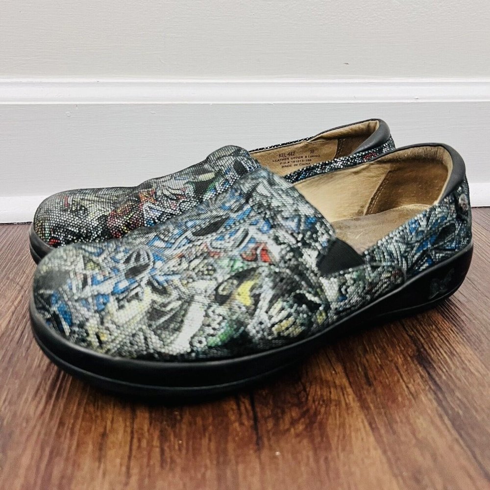 ALEGRIA Colorful Leather Keli Tribal Pro Totem Clogs ~ Size 8.5